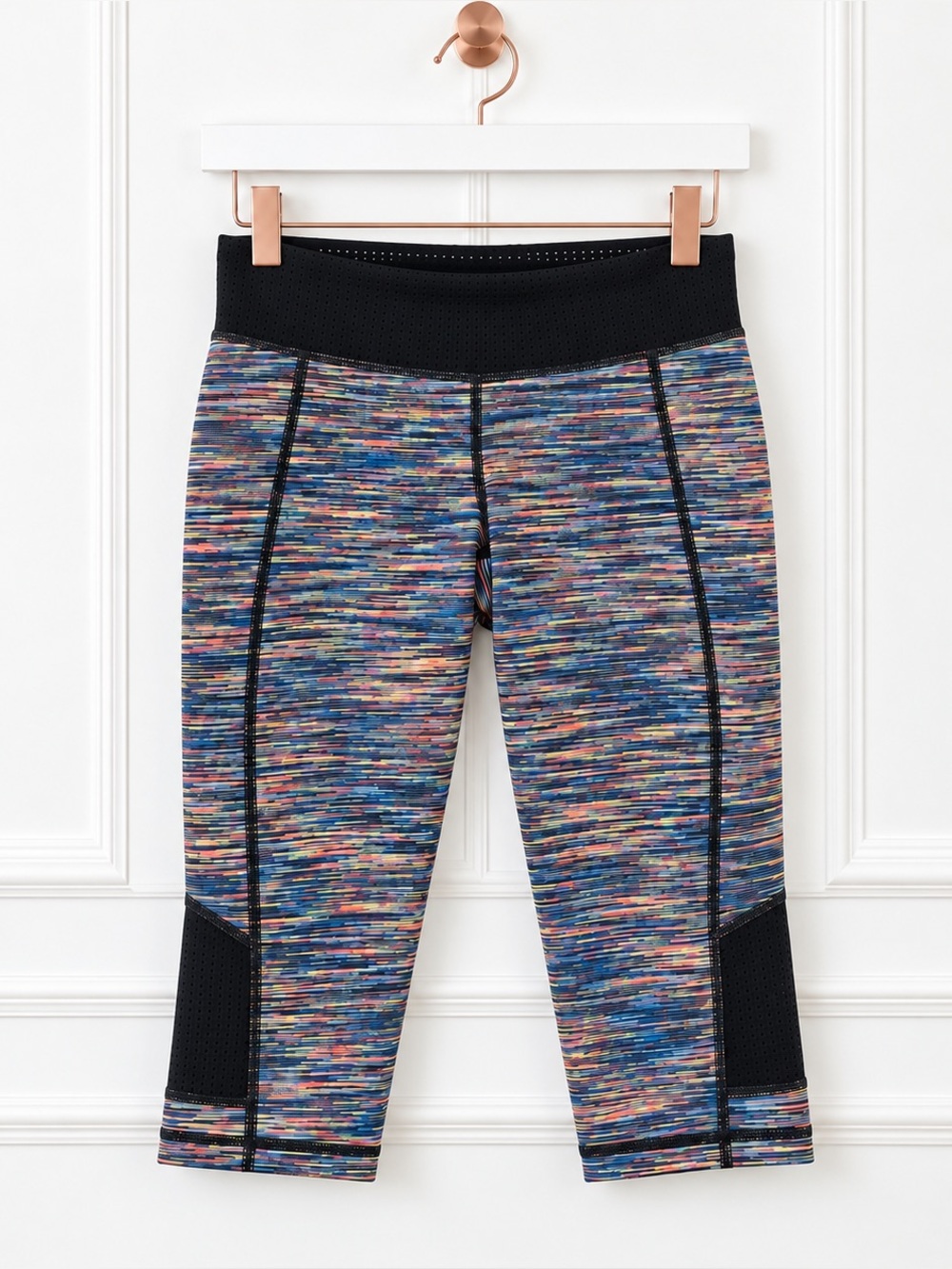 Sweaty Betty $88 Small Rainbow Space Dye Mesh Crop Capri Leggings Pants